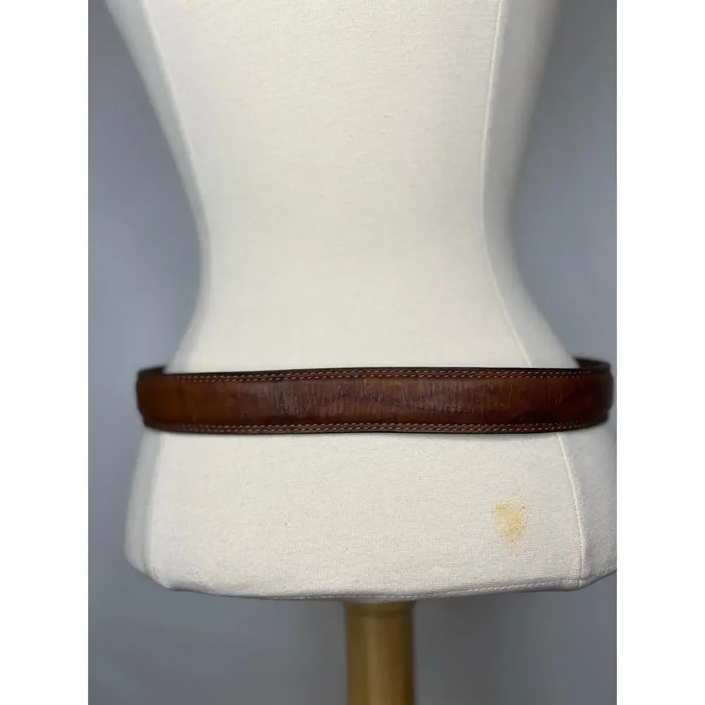 Mens Dockers Minimalist Preppy Classic Brown Leather Belt